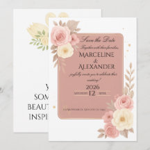 Invitation personnalisée Rose Poussiéreuse