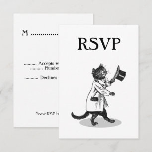 Invitation personnalisée RSVP Hat Cat Top