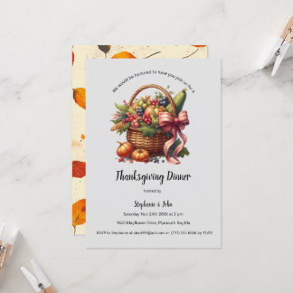 Invitation personnalisée Rustique Thanksgiving Din