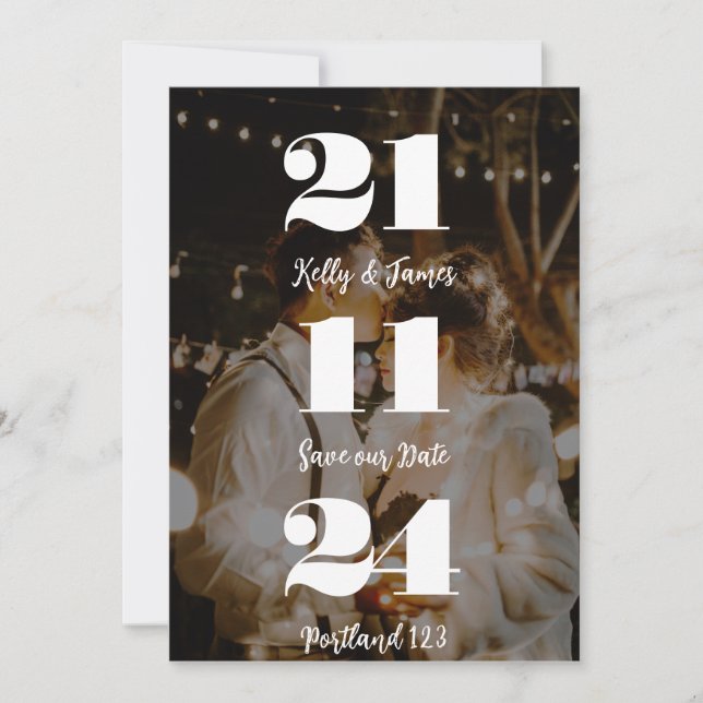 Invitation personnalisée "Save the Date" avec coup (Devant)