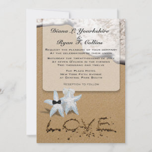 Invitation personnalisée Starfish Beach 5x7