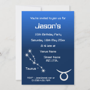 Invitation personnalisée Taurus Zodiac Galaxy Part