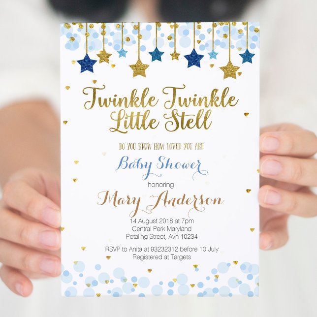Invitation personnalisée Twinkle Little Star Baby  (Créateur téléchargé)