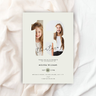 Invitation personnalisée verte avec photo pour les
