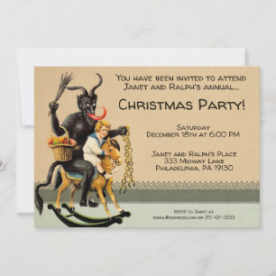 Invitation personnalisée vintage Krampus Party