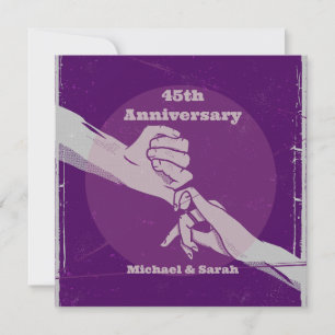 Invitation Personnaliser anniversaire couple romantique main 