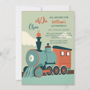 Invitation Personnaliser Anniversaire Train Boy Train Ticket 