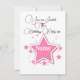 Invitation Personnaliser Avec Un Nom STAR Anniversaire