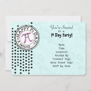 Invitation Personnaliser - Belle Polka Dot Joyeuse Pi Day Par