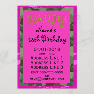 Invitation Personnaliser - Camo rose