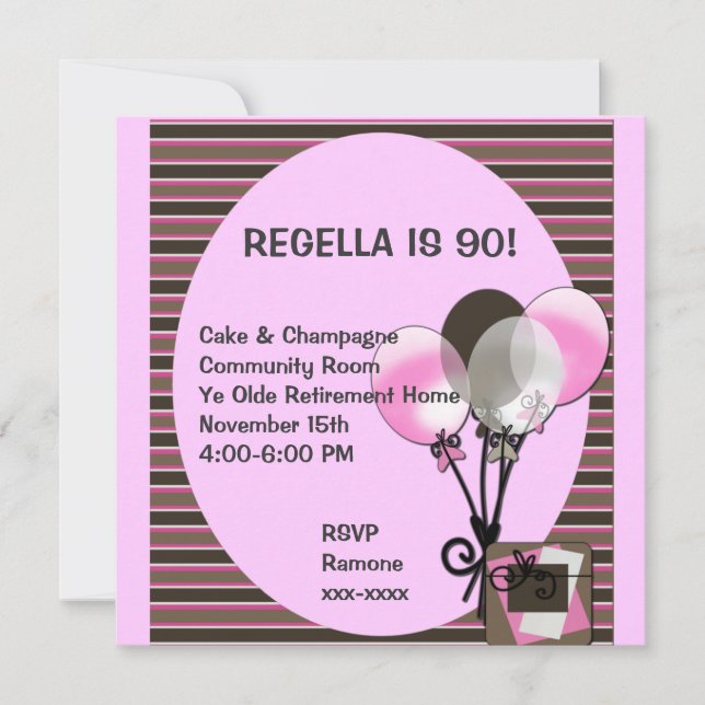 Invitation Personnaliser de ~ d'invitation d'anniversaire de (Devant)