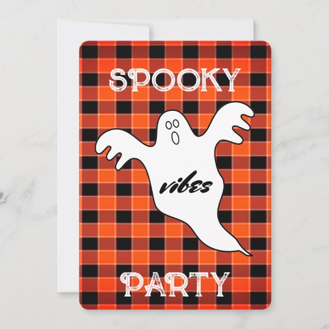 Invitation Personnaliser ÉFFRAYANT VIBES Ghost Automne Hallow (Devant)