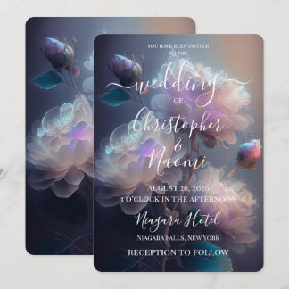 Invitation PERSONNALISER : Fleurs roses éthérées douces
