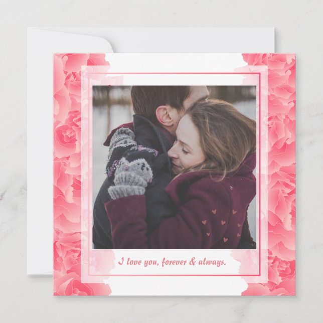 Invitation Personnaliser Heureuse Sainte-Valentin floral 1 Ph (Devant)