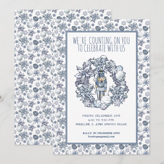 Invitation Personnaliser la couronne de noisettes blanches de (Devant / Derrière)