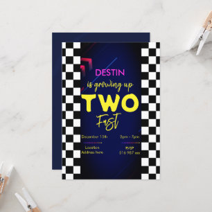 Invitation Personnaliser la course à deux anniversaires d'inv