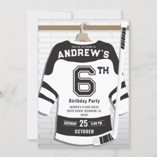 Invitation Personnaliser la fête d'anniversaire de hockey num