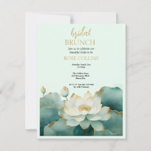 Invitation Personnaliser la Fête des mariées Lotus or