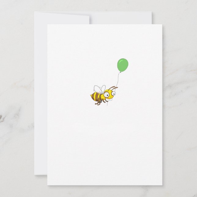 Invitation Personnaliser l'anniversaire d'une abeille à bourd (Devant)
