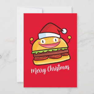 Invitation Personnaliser le hamburger de Noël mignon