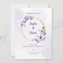 Personnaliser le Mariage minimaliste violet et bla