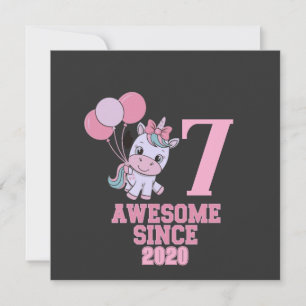 Invitation Personnaliser Magique 7 ans Vieux Unicorn Annivers