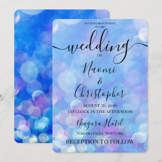 Invitation Personnaliser : Mariage Bokeh Blue Dream