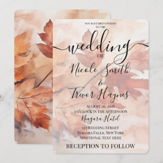 Invitation Personnaliser : Mariage Branche Feuillue Aquarelle