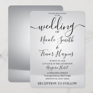 Invitation Personnaliser : Mariage minimaliste moderne argent