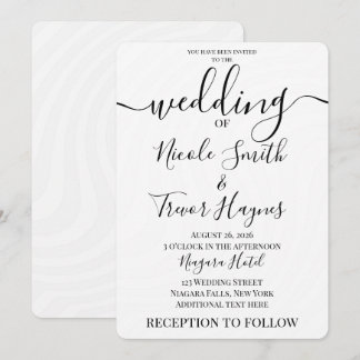 Invitation Personnaliser : Mariage Minimaliste White Wave