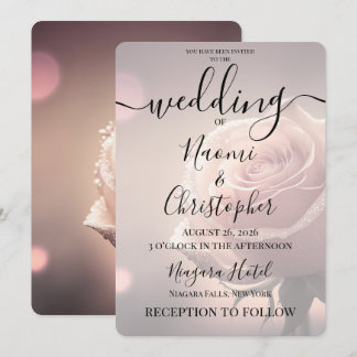 Invitation PERSONNALISER : Mariage Vintage Rose Rose