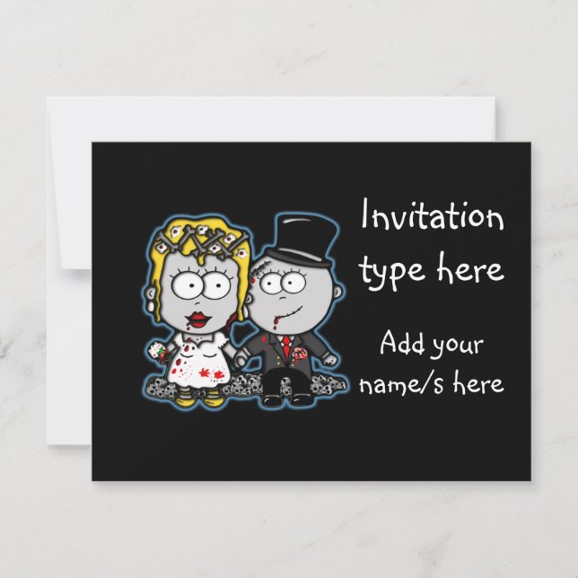 Invitation Personnaliser Mariée et mariée Zombie invite (Devant)