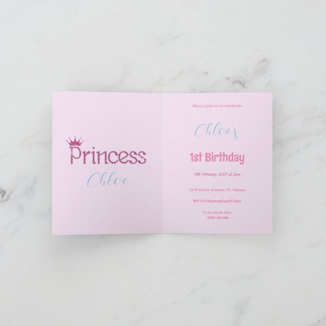 Invitation Personnaliser Pierre le lapin 1er anniversaire (Intérieur)