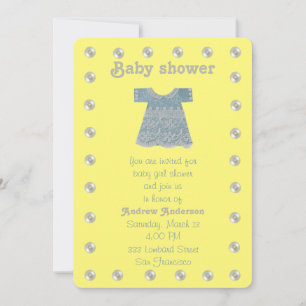 Invitation Personnaliser, robe de lase bleue