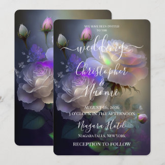 Invitation PERSONNALISER : Roses Iridescentes Éthérées Douces