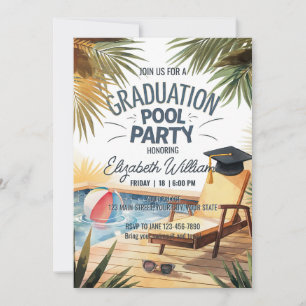 Invitation Personnaliser Sunglass Lounge Chaise Piscine d'étu
