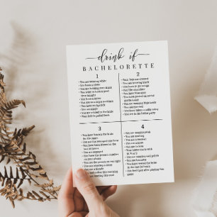 Invitation Personnalisez Bachelorette Party Boire si Game Car