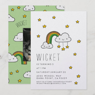 Invitation Personnalisez-Le ! Happy Green Rainbow & Stars