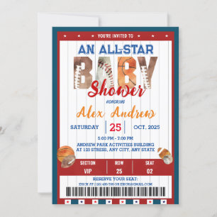 Invitation personnelle All Star Baby shower