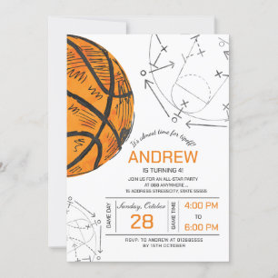 Invitation personnelle d'anniversaire de basket-ba