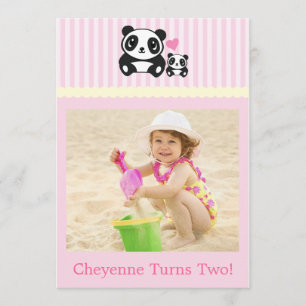 Invitation personnelle d'anniversaire de panda de
