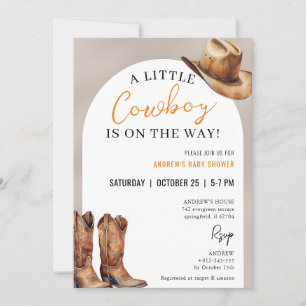 Invitation personnelle de Baby shower Cowboy