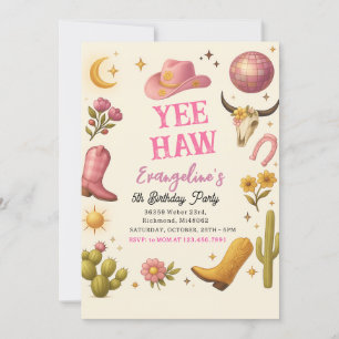 Invitation Personnelle Fille Rose Occidentale Danse d'anniver