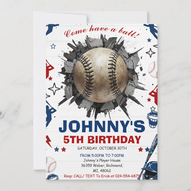 Invitation personnelle pour une fête d'anniversair (Devant)