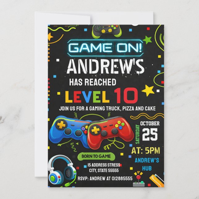 Invitation personnelle pour une fête d'anniversair (Devant)