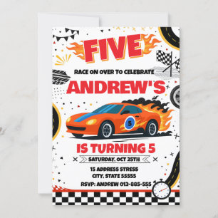 Invitation Personnelle Racecar boy Sport fête d'anniversaire