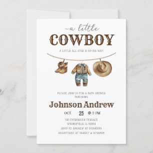 Invitation Personnelle Un Petit Baby shower De Cowboy Invitat