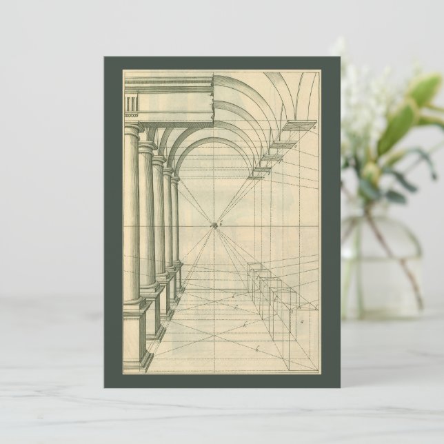 Invitation Perspective Arches Architecture vintage (Debout devant)