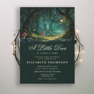 Invitation Pet Cerf Bois Enchanté Baby Shower