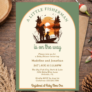Invitation Pet Pêcheur En Route Garçon Sage Baby Shower